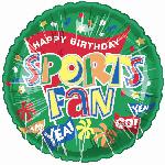 Happy Birthday Sports Fan! Mylar balloon at Carolyn's Gift Creations