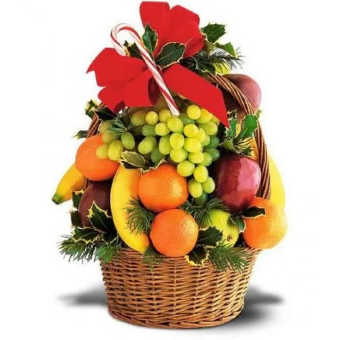 Tower of Fruit gift basket with a seasonal assortment of fresh fruit for Montreal delivery