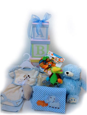 Building Blocks Gift Box (boy or girl) Basket at Carolyns Gift Creations