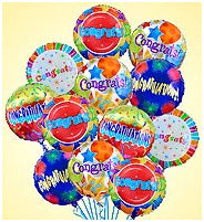 Bouquet of Congratultions Mylar balloons at Carolyn's Gift Creations