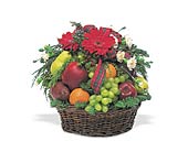 Fruits and Flowers Basket at Carolyns Gift Creations