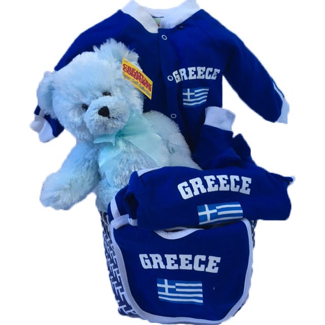 Go Team Greece Basket at Carolyns Gift Creations