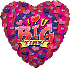 I Love U Big Time! Mylar balloon at Carolyn's Gift Creations