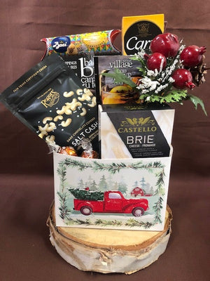 Holiday Sweet and Savory Sampler Basket at Carolyns Gift Creations