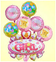 Bouquet of It's a Girl Mylar balloons (Montreal Only)