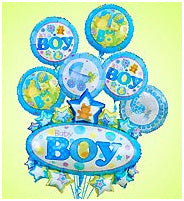 Bouquet of It's a Boy Mylar balloons at Carolyn's Gift Creations